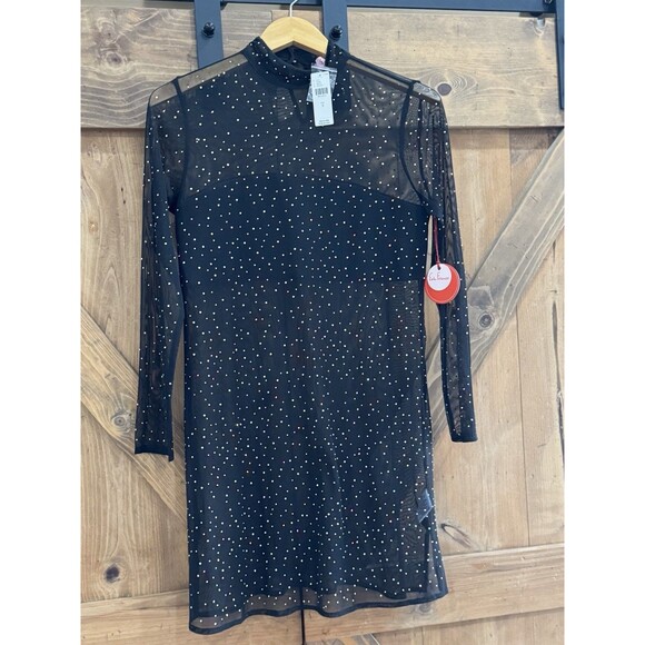 Eva Franco Anthropologie Long-Sleeve Sheer Sparkle Tunic Dress Women's Sz Small - Picture 5 of 7